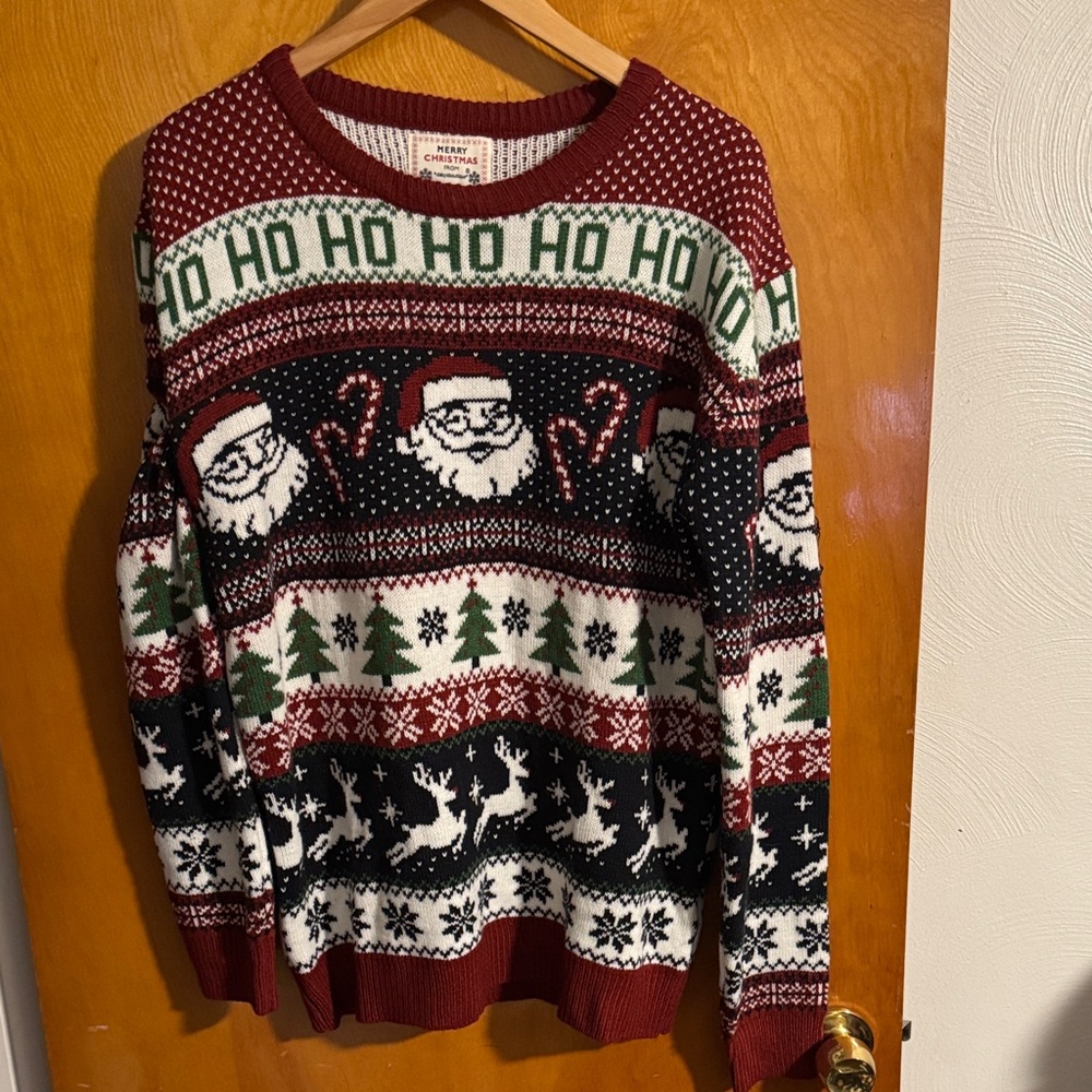 Ugly Christmas Sweater Mens Medium Santa